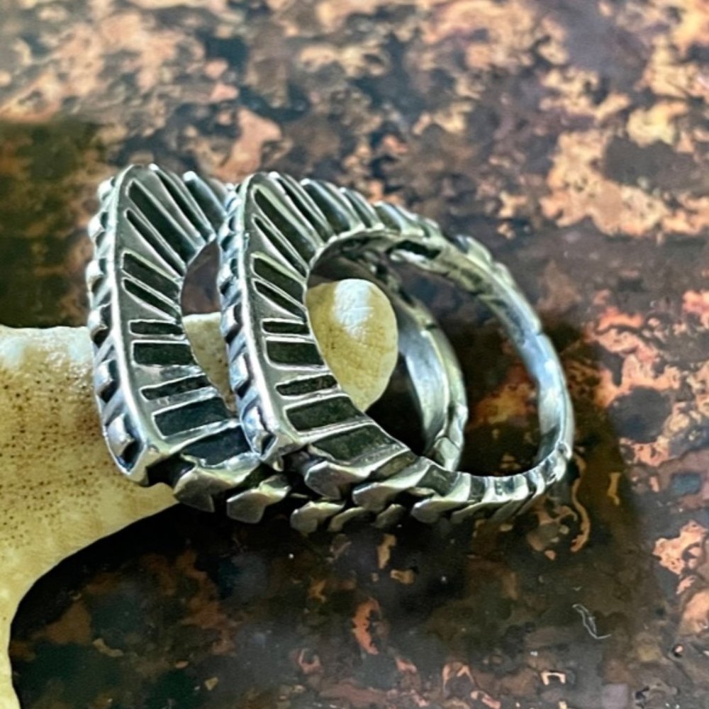 DIAN MALOUF STERLING SILVER STACKING RINGS SET DLM